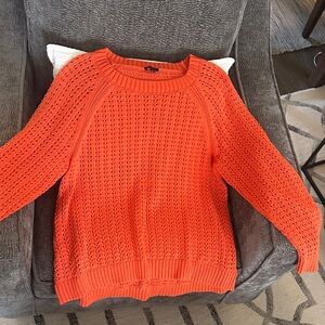 Talbots Vibrant Orange Knit Crew Neck Sweater